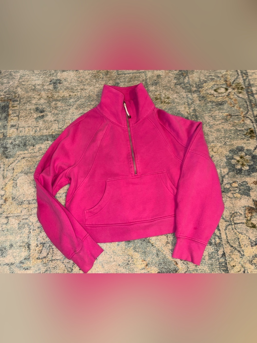 lululemon athletica Pink Half-Zip Cropped Scuba